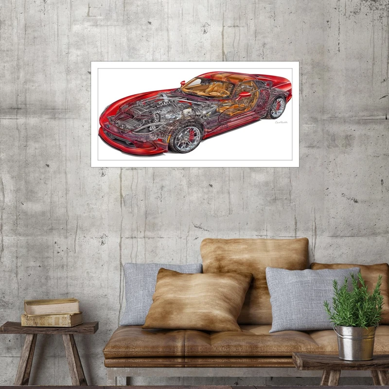 تابلو بکلیت طرح طراحی داخلی ماشین اسپرت مدل W-S4552