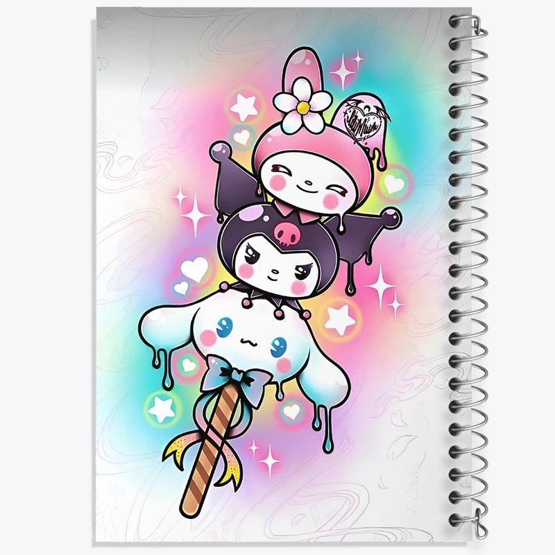 دفتر ژورنال نویسی 50 برگ خندالو مدل نقطه ای طرح کرومی (Kuromi) کد N4513