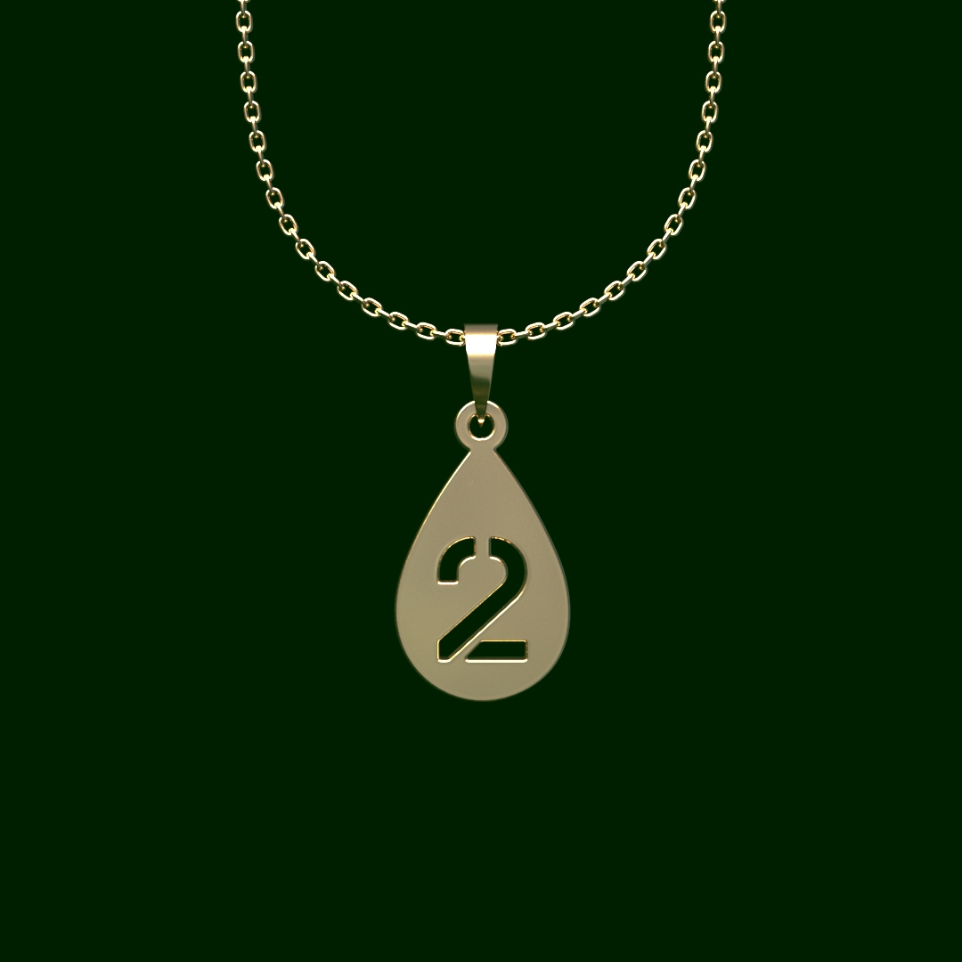 گردنبند طلا 18 عیار زنانه مدوپد مدل عدد 2 کد QQ2-1-1247