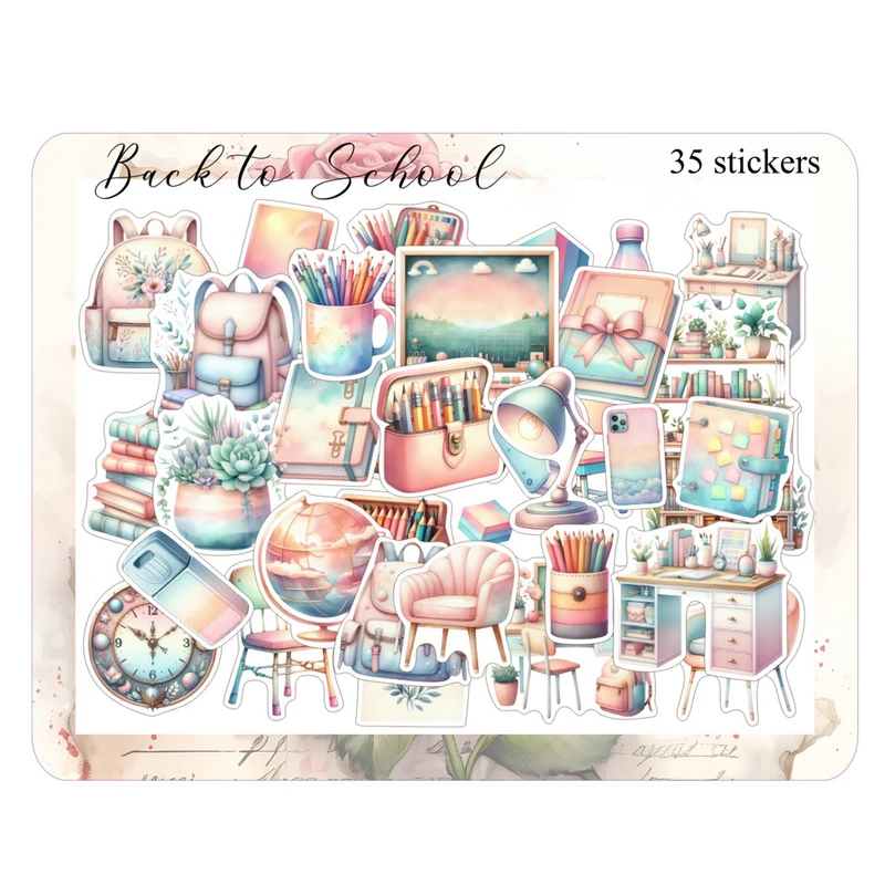 برچسب طرح برش خورده بولت ژورنال و اسکرپ بوک مدل Back to school بسته 35 عددی