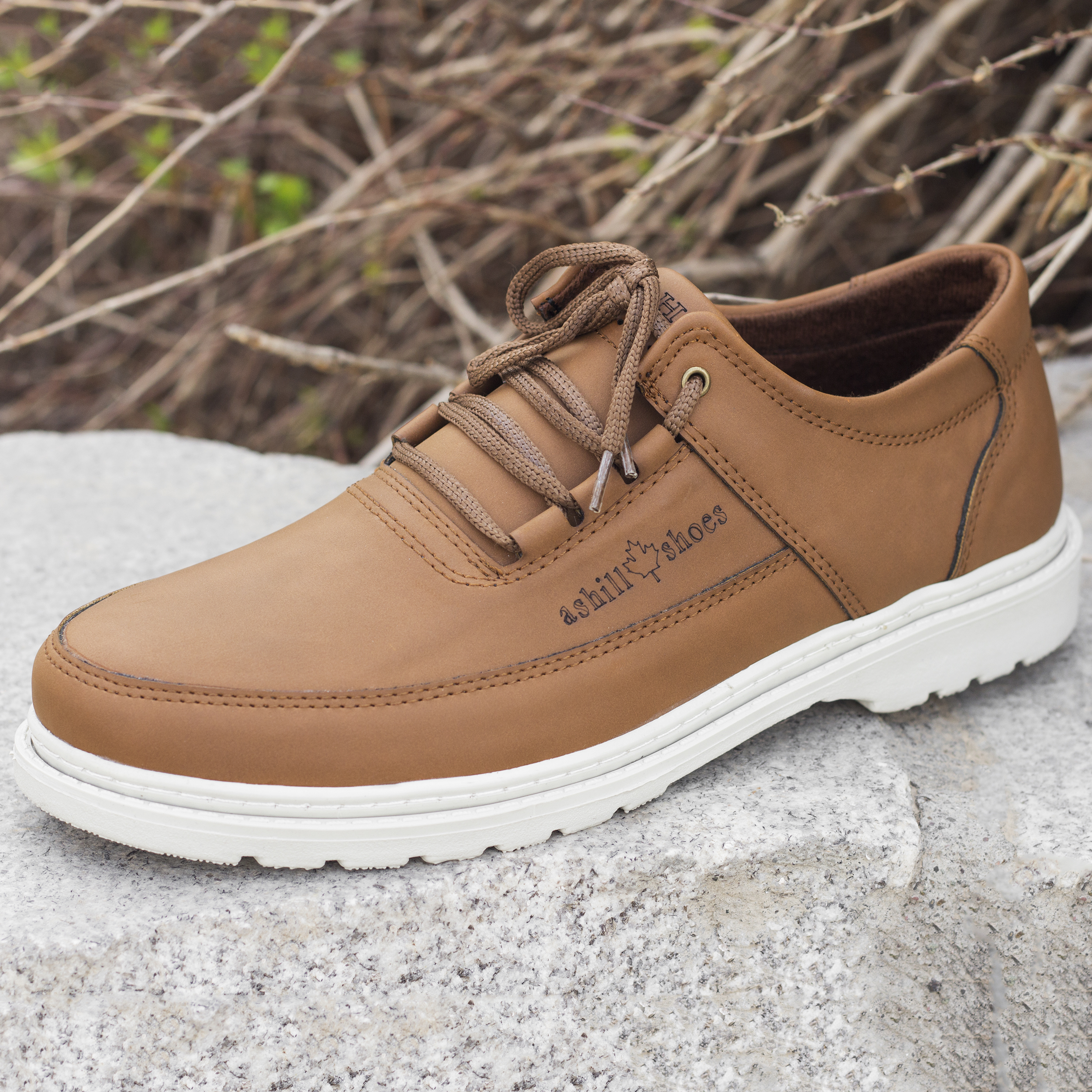 کفش مردانه آشیل مدل aya رنگ عسلی