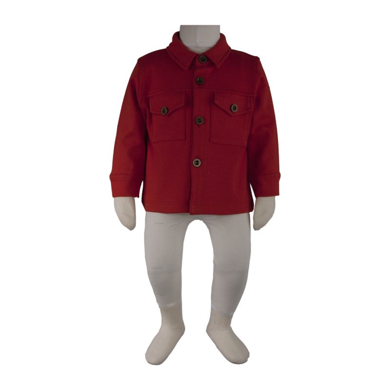 شومیز نوزادی آدمک مدل جیب دار کد 148768 رنگ قرمز -  - 2