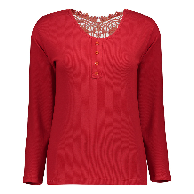 بلوز آستین بلند زنانه مدل پشت گیپوری کد 110303.1