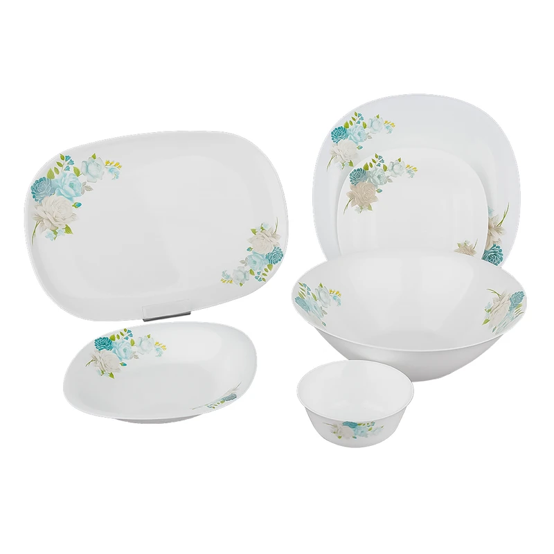 سرویس غذاخوری اوپال 26 پارچه 6 نفر لومینارک مدل کارین المینا سبز