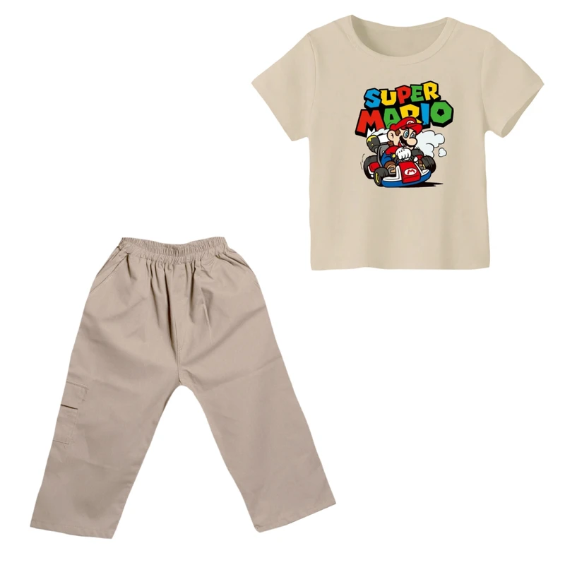 ست تی شرت و شلوارک پسرانه مدل ماریو کد ۷