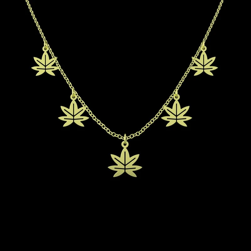 گردنبند طلا 18 عیار زنانه مدوپد مدل برگ کد RNA15864