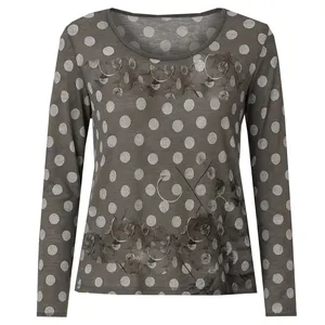 بلوز آستین بلند یقه گرد زنانه جینا بنوتی مدل 8108