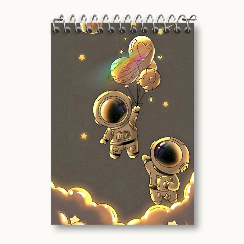 دفتر یادداشت 50 برگ خندالو طرح فضانورد کیوت کد N4105