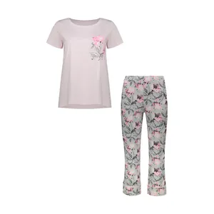 ست تی شرت آستین کوتاه و شلوار زنانه ناربن مدل 1521694-3168 رنگ صورتی