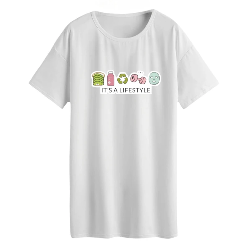 تی شرت لانگ زنانه مدل لایف استایل