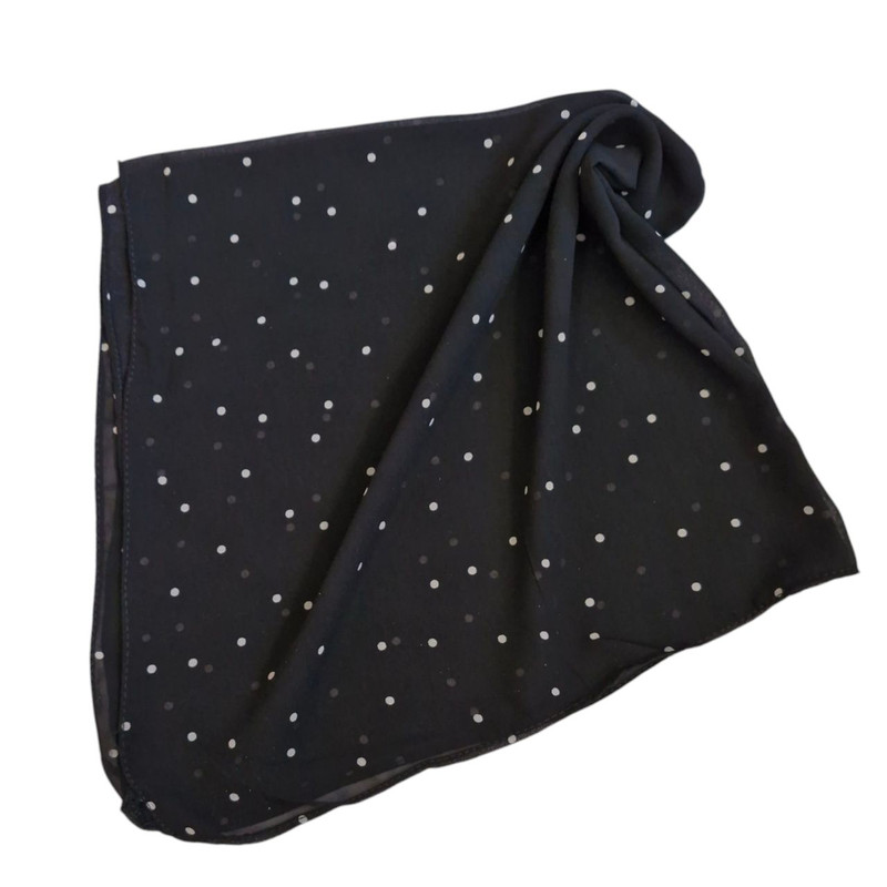 مینی اسکارف زنانه مدل حریر خال خال ریز کد 001