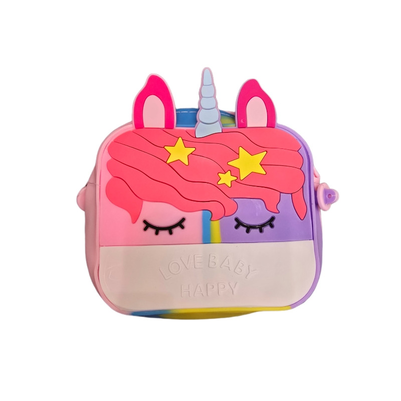 کیف رودوشی دخترانه مدل یونیکورن سیلیکونی تک شاخ کد۲۰