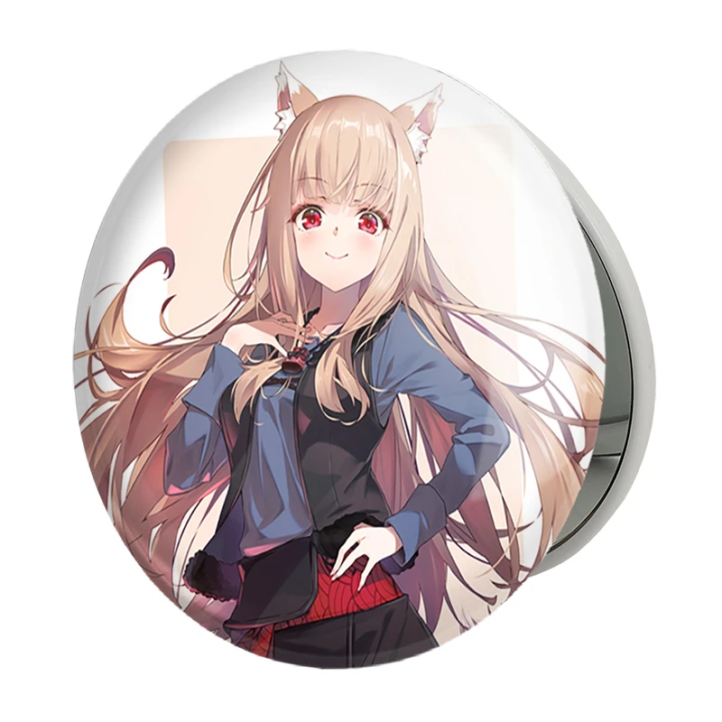 آینه جیبی خندالو طرح هولو انیمه ادویه و گرگ مدل تاشو کد 36091