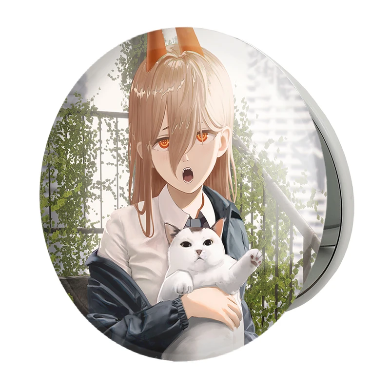 آینه جیبی خندالو طرح ماکیما انیمه مرد اره ای Chainsaw Man مدل تاشو کد 23175 
