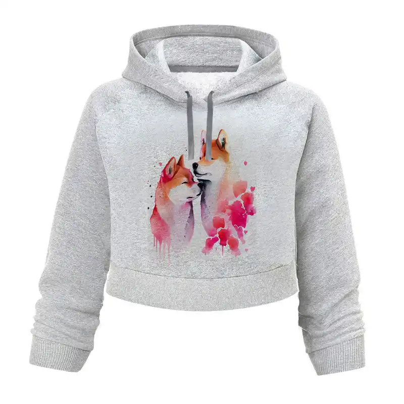 کراپ هودی زنانه مدل  K155 T