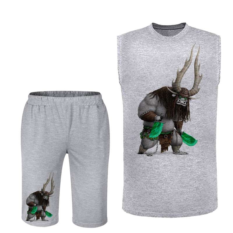 ست تاپ و شلوارک مردانه مدل  194 رنگ طوسی