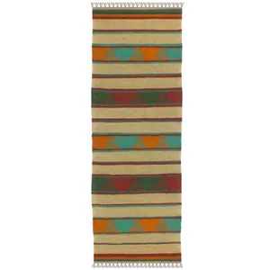 گلیم دستبافت دو متری مدل کناره کد 1513