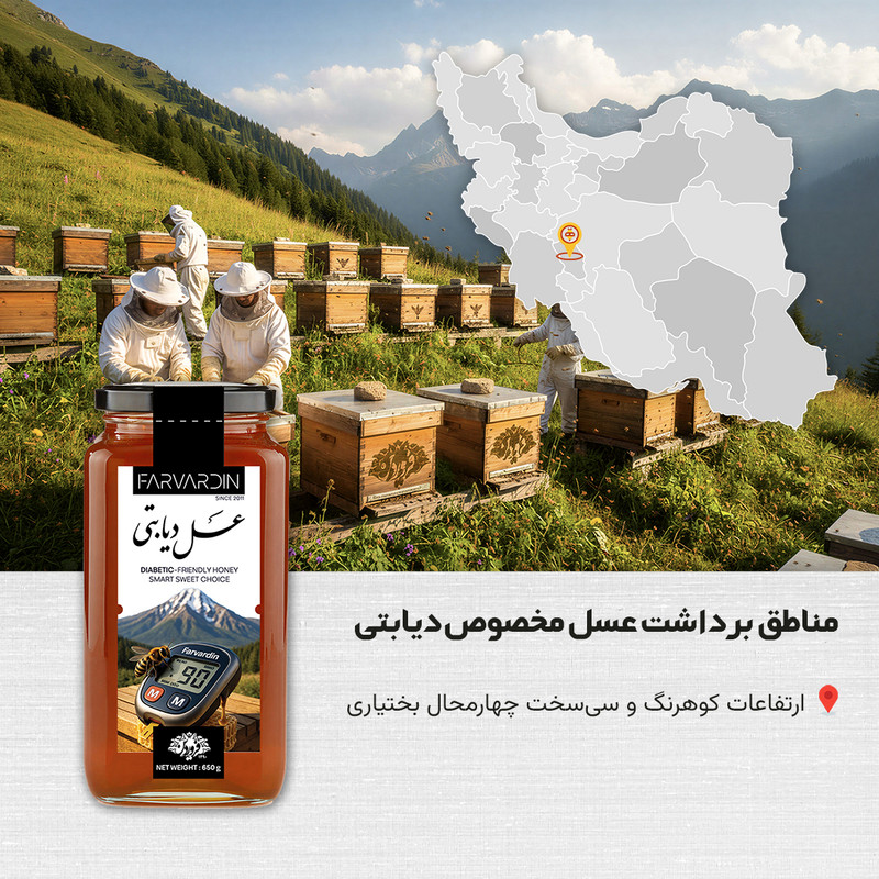 عسل دیابتی فروردین - 650 گرم