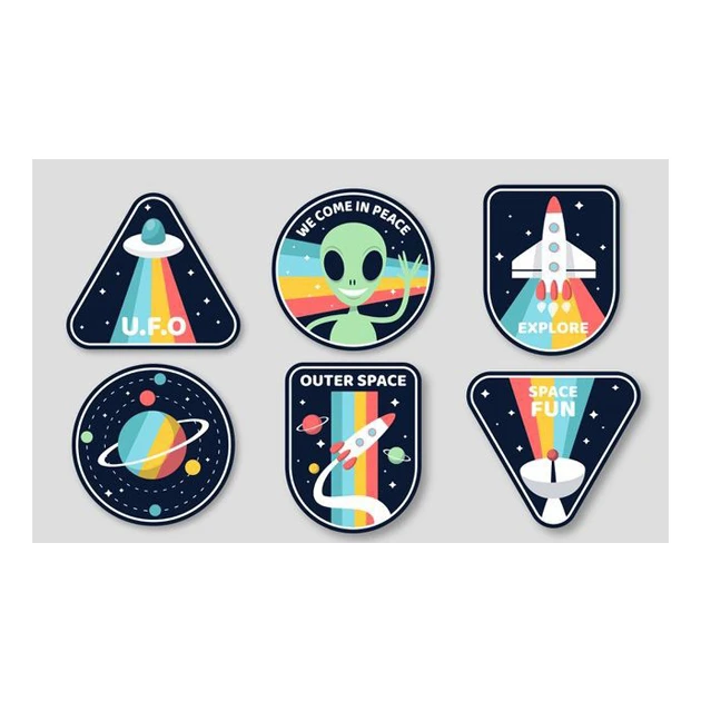 استیکر لپ تاپ و موبایل گوفی طرح فضا مدل UFO 1 مجموعه 6 عددی