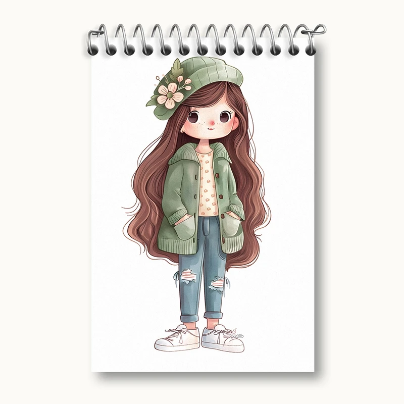 دفتر یادداشت 50 برگ خندالو مدل دخترانه کد F2279