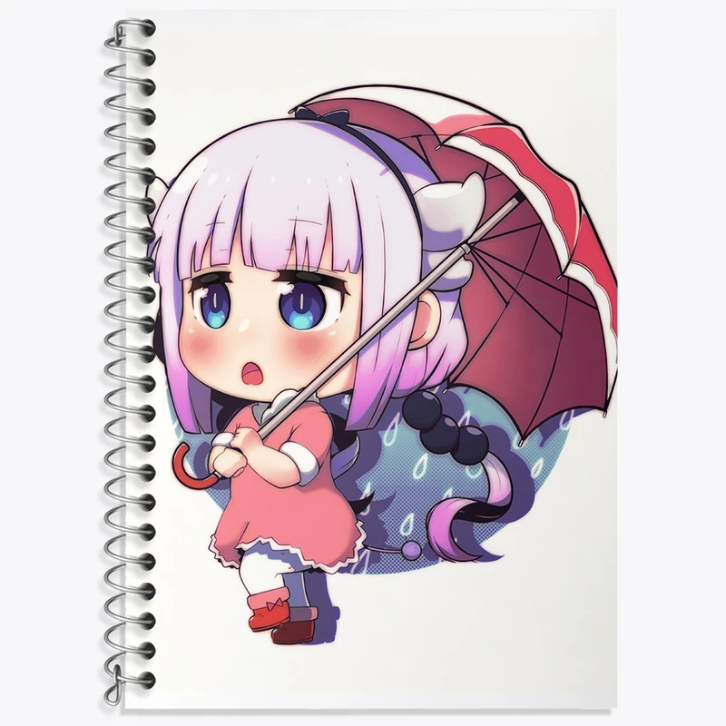 دفتر زبان 50 برگ خندالو مدل دو خط طرح کانا انیمه اژدهای خدمتکار کوبایاشی کد 36336