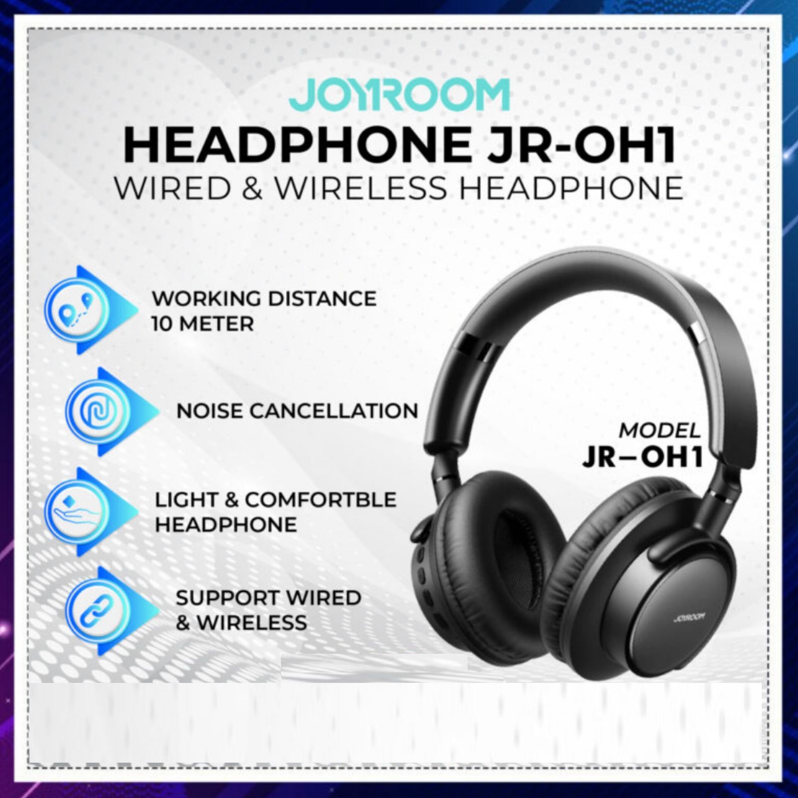 هدست بی سیم جوی روم مدل JR-OH1 -  - 10