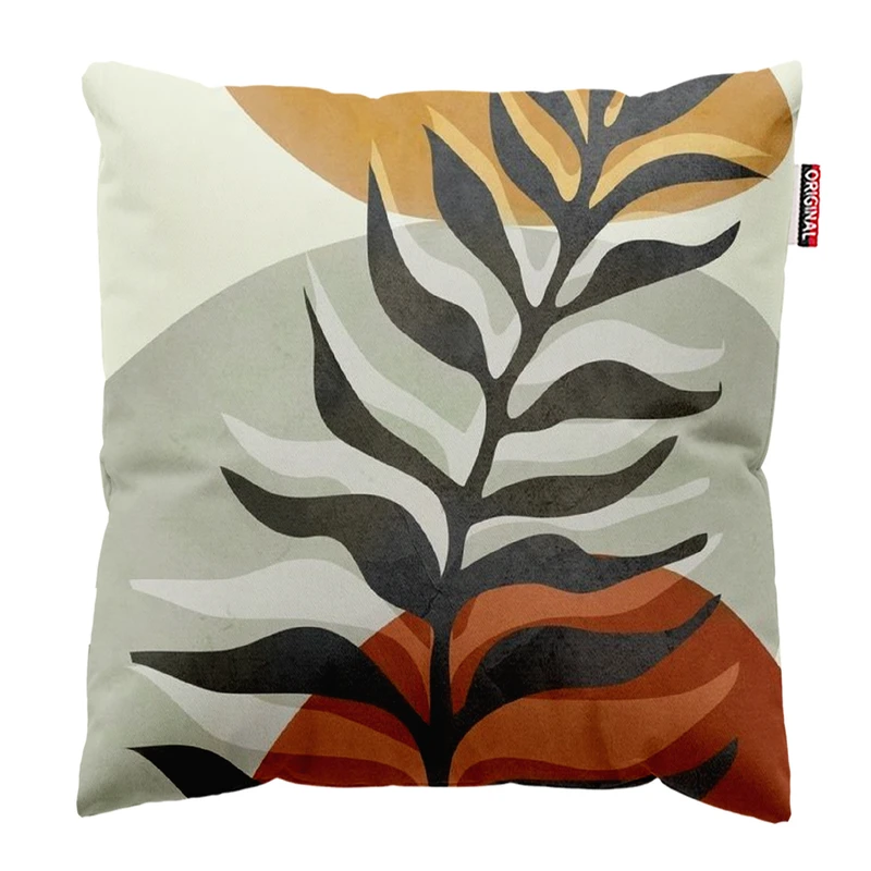 کوسن پاد آفرین مدل مینیمال طرح گل و برگ کد PK403429 سایز 40*40 سانتی متر