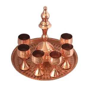 ست 8 تکه سینی و تنگ و جام مسی کد 0022