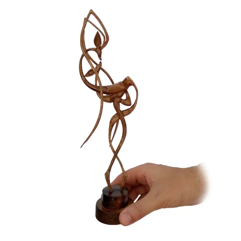 مجسمه چوبی طرح غزال های عاشق مدل RV931