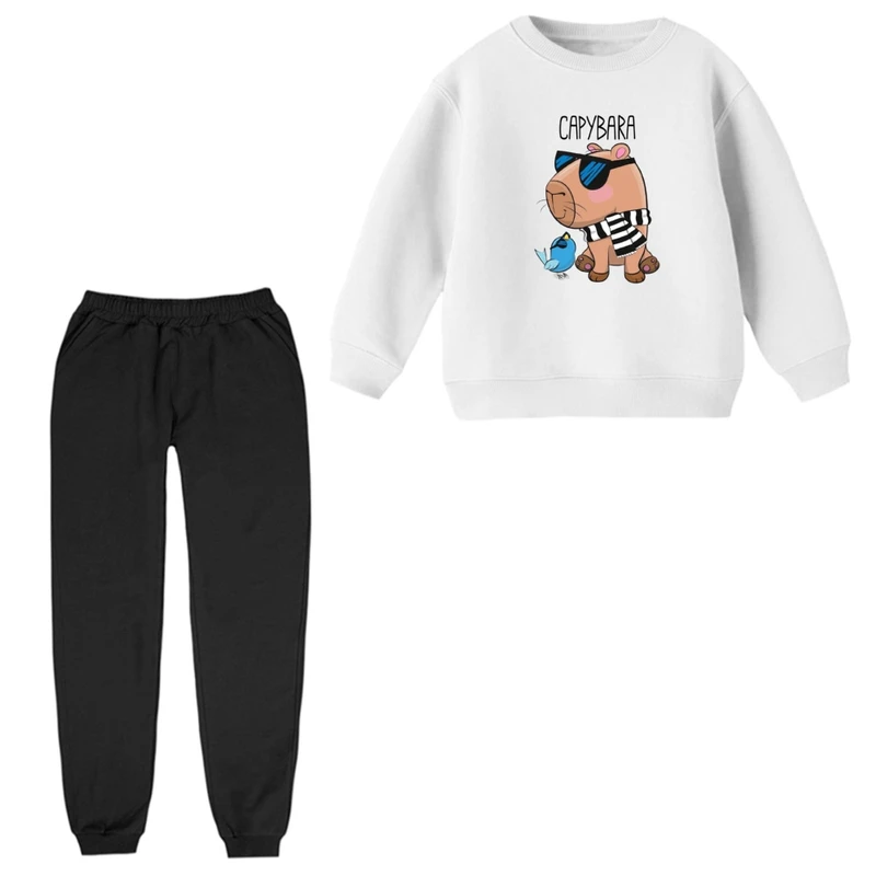 ست سویشرت و شلوار راحتی بچگانه مدل سگ و جوجه  