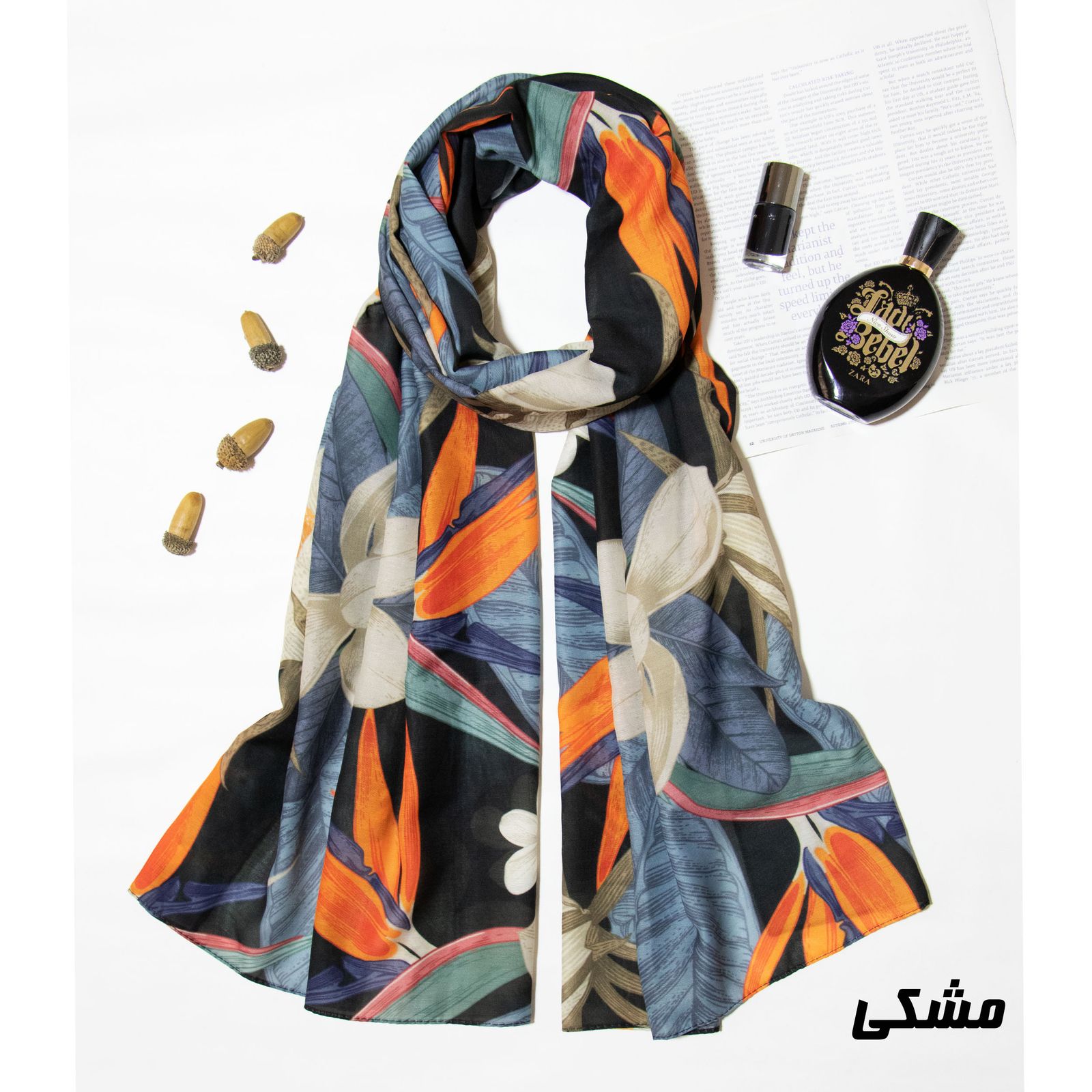 شال زنانه مدل نخی طرح پرنده بهشتی در پاییز کد ana-1502 -  - 9