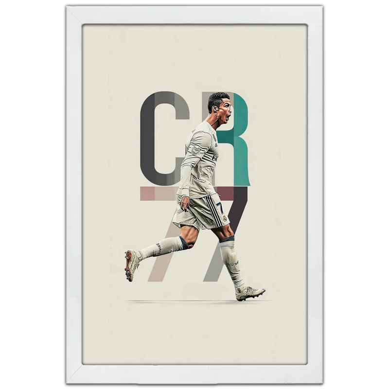 تابلو بکلیت طرح کریستیانو رونالدو Cristiano Ronaldo مدل W-po1641 فریم سفید
