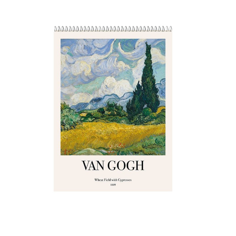 دفتر شطرنجی 100 برگ طرح ونگوگ کد 13