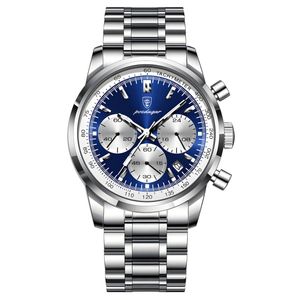 ساعت مچی عقربه‌ای کوارتز مردانه پوداگار مدل اسپرت سه موتور فعال کرنوگراف کد a.b