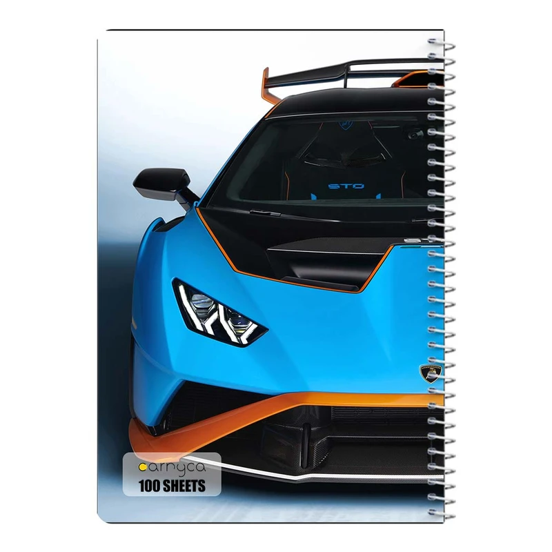دفتر مشق 100 برگ سیمی کارنیکا طرح لامبورگینی هوراکان Lamborghini Huracan کد 97457