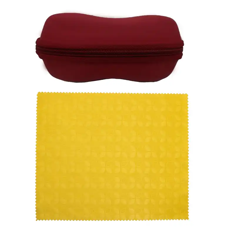 کیف عینک مدل زیپی کد 2 به همراه دستمال عینک