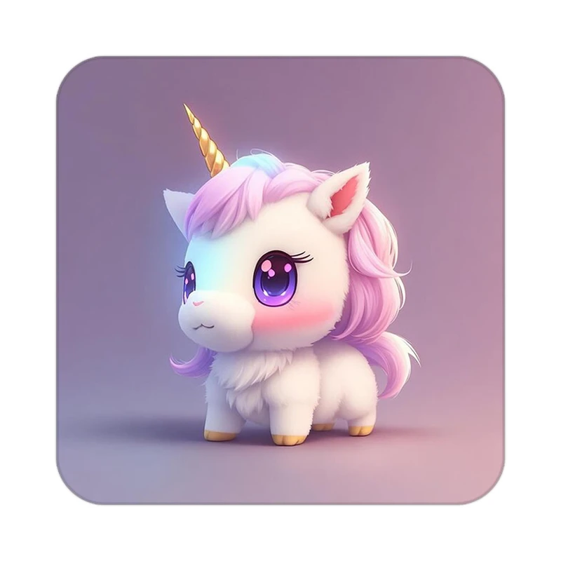 زیر لیوانی کاکتی طرح اسب تک شاخ و یونیکورن مدل mp32468