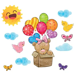 استیکر دیواری کودک مدل cute8 hk