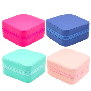 جعبه جواهرات مدل مربعی چرمی بسته چهار عددی