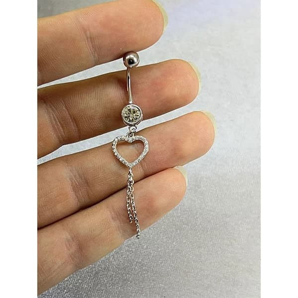 پیرسینگ نقره زنانه طرح قلب کد 36911