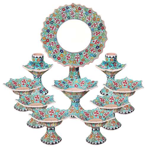 ظروف هفت سین ده پارچه میناکاری کد m003