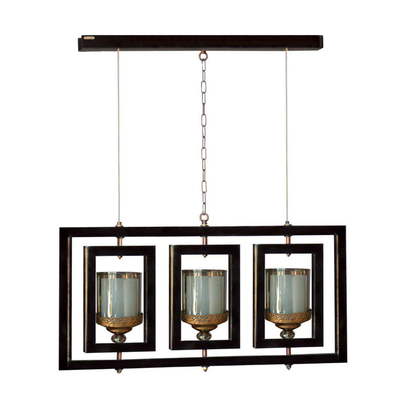 لوستر سه شعله چوبین کد L 452/3