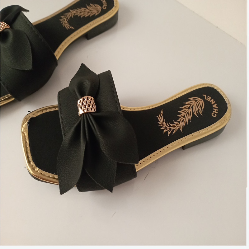 صندل زنانه مدل پاپیونی کد 002 رنگ مشکی