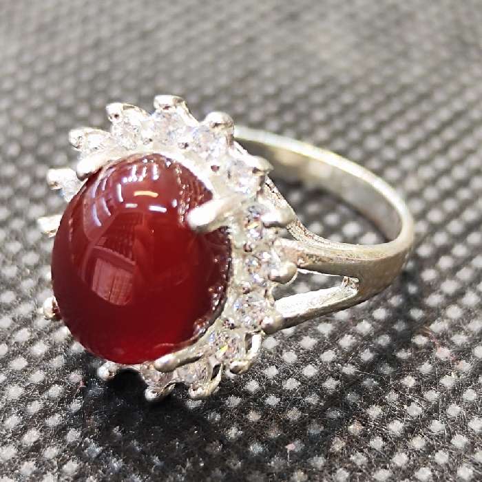 انگشتر نقره زنانه مدل سنگ عقیق کد 123 انگشتر نقره زنانه مدل سنگ عقیق کد 123