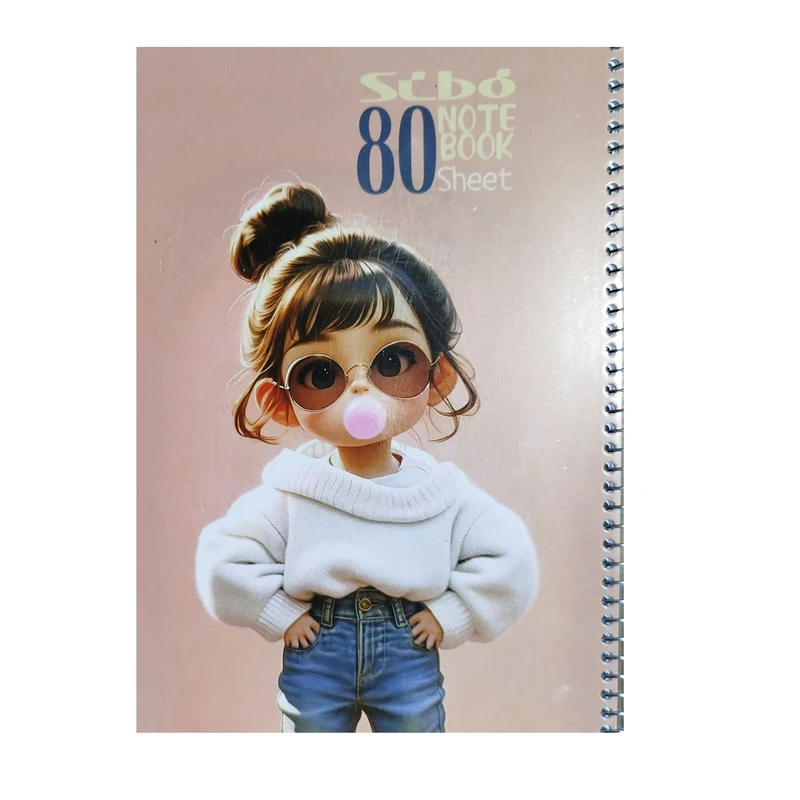 دفتر مشق 80 برگ مدل M40 دختر عینکی سیبو