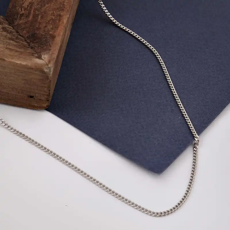 زنجیر نقره زنانه بازرگانی میلادی مدل اسپرت کد ZR_100