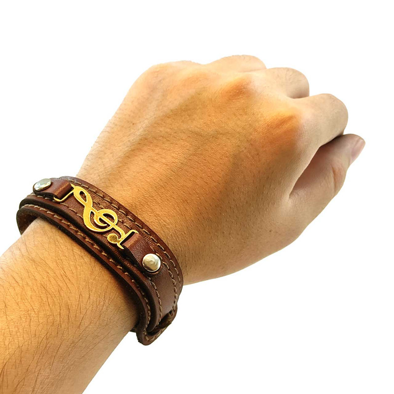 دستبند کارگاه چرم طرح سل