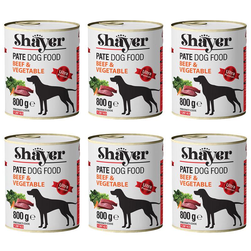 کنسرو غذای سگ شایر مدل Beef&Vegetable وزن 800 گرم بسته 6 عددی