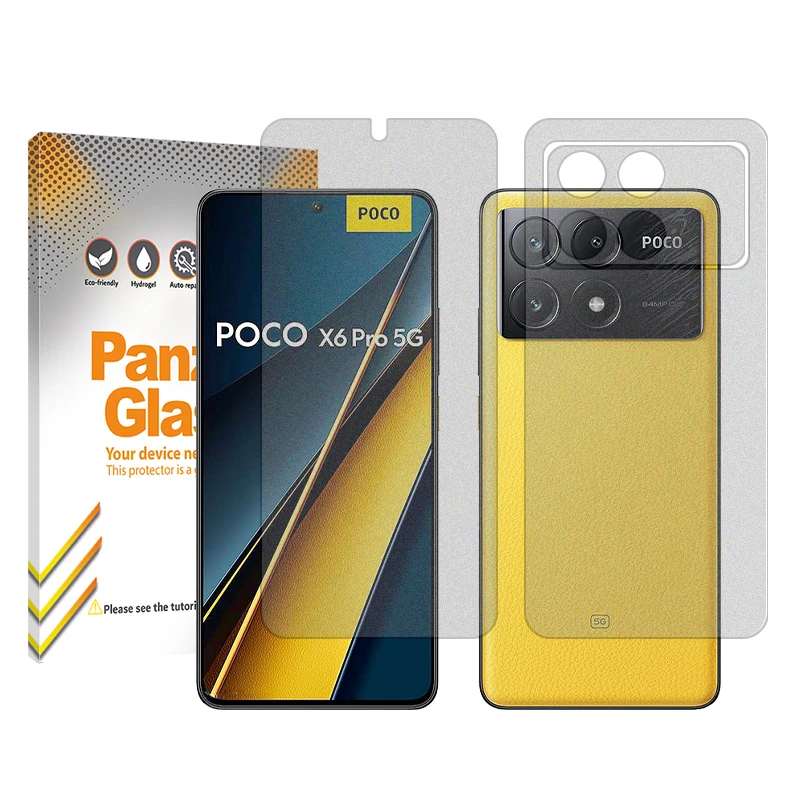محافظ صفحه نمایش مات پنزر گلس مدل Resistant مناسب برای گوشی موبایل شیائومی Poco X6 Pro به همراه محافظ پشت گوشی