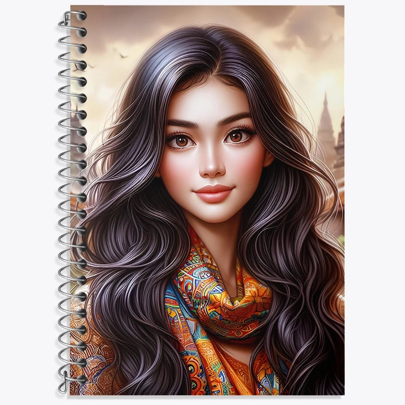 دفتر زبان 50 برگ خندالو مدل دو خط طرح دخترانه کد N1205